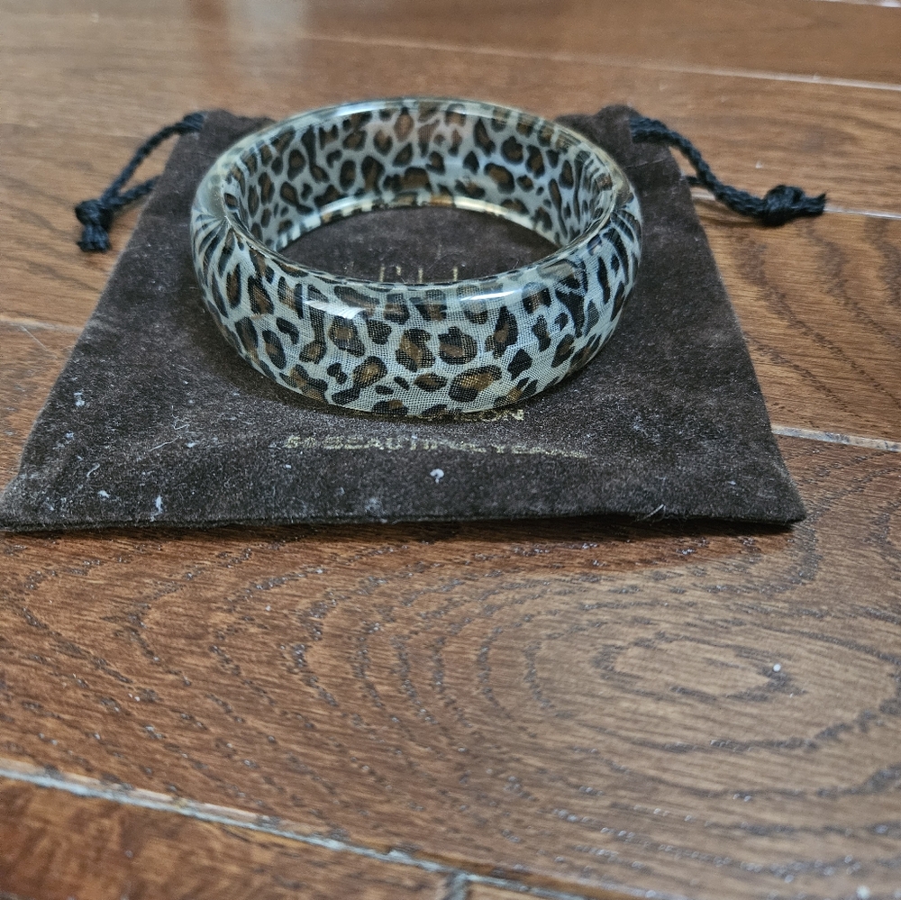 Leopard print bangle bracelet